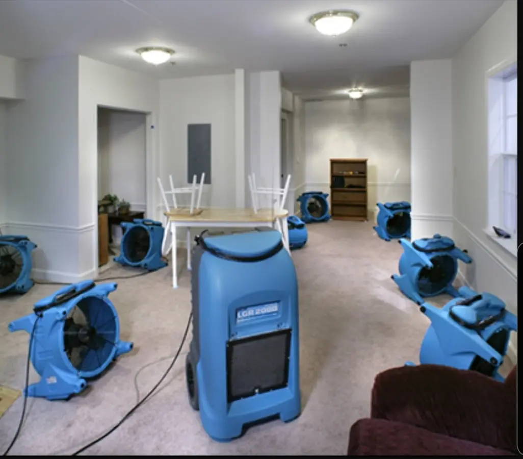 Air movers and dehumidifier setup for Water Extraction & Removal in Elmsford